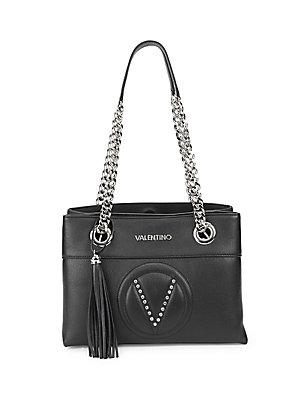 Valentino By Mario Valentino Kali Rhinestone Leather Shoulder Bag