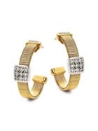 Marco Bicego 18k Two-tone Gold & Diamond J-hoop Earrings