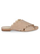 Isa Tapia Scalloped Suede Sandals