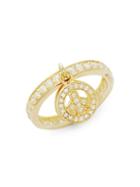 King Baby Studio Gold Vermeil & Cubic Zirconia Peace Charm Ring