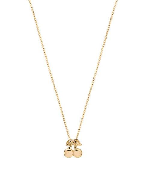 Gabi Rielle Goldtone Double Cherry Pendant Necklace