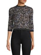 Valentino Floral Cropped Sweater