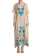 Kas New York Embroidered Caftan Dress