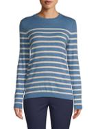 Saks Fifth Avenue Black Placed Striped Sweater