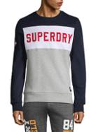 Superdry Embroidered Colorblock Cotton Blend Sweatshirt
