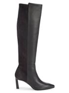 Stuart Weitzman Demi 75 Suede & Leather Knee-high Boots