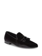 Saks Fifth Avenue By Magnanni Leather & Velvet Smoking Slippers