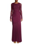 Herve Leger Draped Tulle Gown