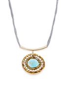 Eva Hanusova Embellished Turquoise Pendant Necklace