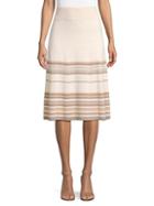 Agnona Cashmere-blend Metallic Stripe Skirt