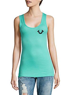 True Religion Ribbed Graphic Tank Top