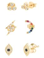 Gabi Rielle Need. Want. Love Set Of 3 Crystal Stud Earrings