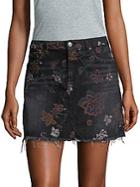 7 For All Mankind Floral Print A-line Mini Skirt