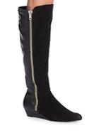 Ellen Tracy Stillano Leather & Suede Demi-wedge Boots