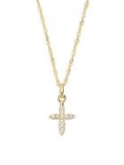 Saks Fifth Avenue Made In Italy Exclusively At Saks Off Fifth. 14k Yellow Gold & Diamond Cross Pendant Necklace