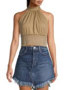Free People Shirred Cropped Top