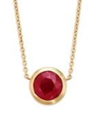 Effy 14k Yellow Gold & Ruby Round Pendant Necklace