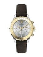 Versace Chrono Signature Two-tone Stainless Steel Leather-strap Watch
