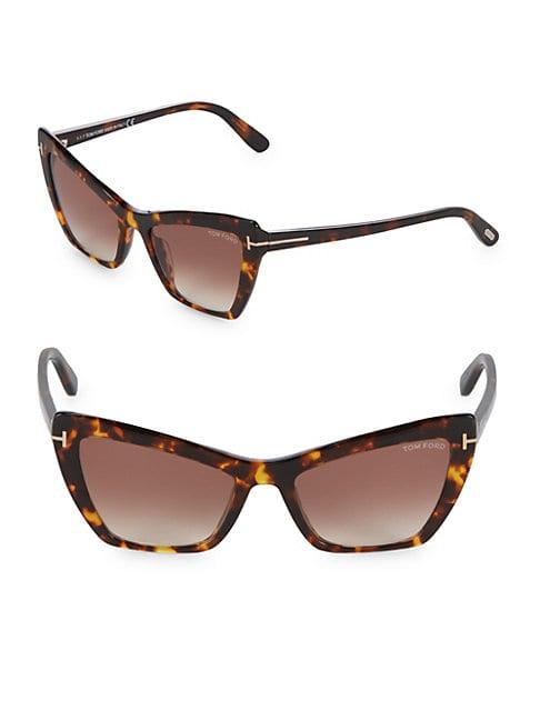 Tom Ford 55mm Cat Eye Tortoiseshell Sunglasses
