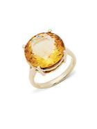 Effy Citrine And 14k Yellow Gold Solitaire Ring