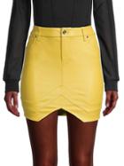 Rta Tempest Leather Mini Tulip Skirt
