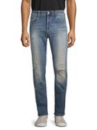 G-star Raw 3301 Slim Distressed Button-fly Jeans