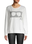 Karl Lagerfeld Paris Embellished Sunglasses Graphic Pullover