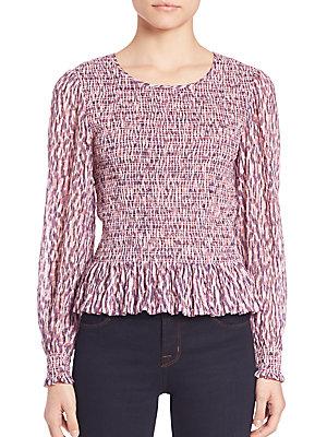 Rebecca Taylor Long Sleeve Ruched Top