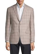 Robert Graham Tailored-fit Grid Check Wool & Linen Sportcoat