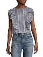 Lucca Couture Alexandra Stripe Cropped Top