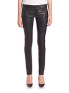 Ag Adriano Goldschmied Leather Five-pocket Skinny Jeans