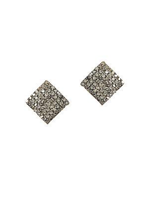 Adornia Diamond And Silver Ethel Stud Earrings