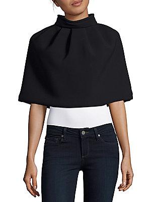 Brandon Maxwell Solid Cropped Capelet