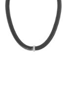 Alor Kai 18k White Gold & Black Stainless Steel & Diamond Coiled Pendant Necklace