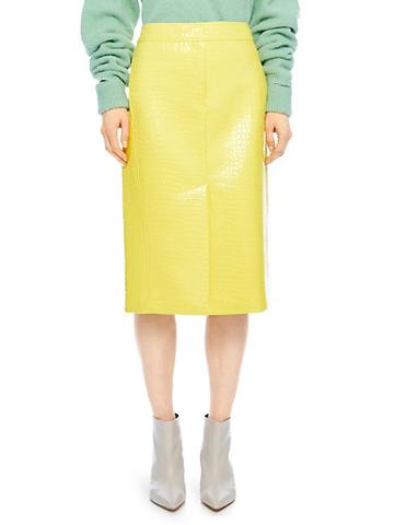 Tibi Crocodile-embossed Patent Midi Skirt