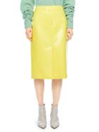 Tibi Crocodile-embossed Patent Midi Skirt