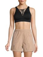 Nanette Lepore Racey Lacey Racerback Lace-up Sports Bra