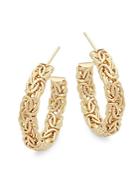 Saks Fifth Avenue Woven Yellow Gold Hoops/1