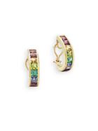 Estate Jewelry Collection Chalson Circa 1950 Rainbow Hoop Earrings
