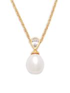 Majorica Faux Pearl & Crystal Pendant Necklace