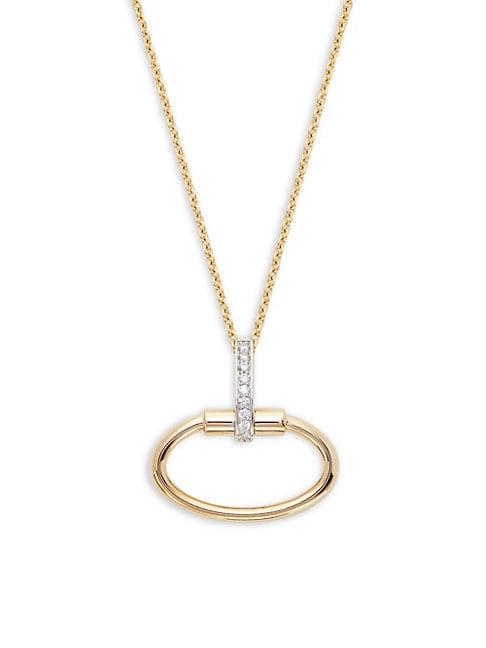 Roberto Coin Diamond 18k Two-tone Gold Classica Paris Pendant Necklace