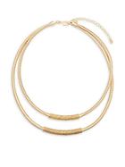 Kenneth Jay Lane Tiered Goldtone Snake Chain Necklace