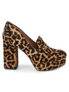 Sam Edelman Aretha Leopard Calf Hair Block-heel Loafers