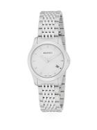 Gucci G-timeless Stainless Steel Bracelet Watch/white