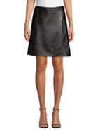 Elie Tahari Lexie Leather A-line Mini Skirt
