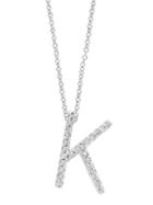 Effy 14k White Gold & Diamond K Pendant Necklace