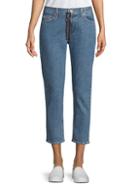 Hudson Jeans Contrast Zip Cropped Jeans