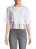 Juicy Couture Black Label Logo Graphic Cotton-blend Cropped Tee