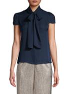 Alice + Olivia Tie-front Silk Button-down Shirt
