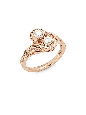 Effy Diamond And 14k Rose Gold Statement Ring